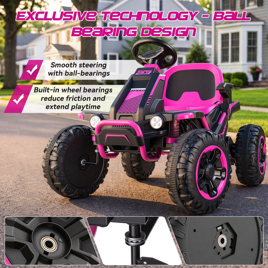 VIBESPARK 36V Ride on Toys for Big Kids Ages 6-12, 600W Ride on Cars up to 5.9 mph, Powerful 4 Wheeler Quad, Ride on ATV W/ Adjustable Seat, Ball-bearing Design, Power Display, Light Control, Blue