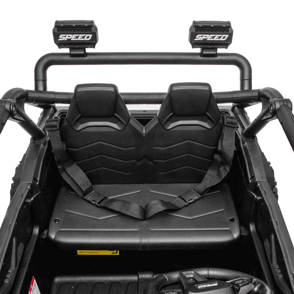 Zukpow 24V Ride Ons for Kids, 2 Seater Electric Car with Remote Control, 4x200W Motors, Power Car Wheels Ride on Toys UTV with Bluetooth Music, USB, Slow Start, LED Lights, Rear Storage Box, Black