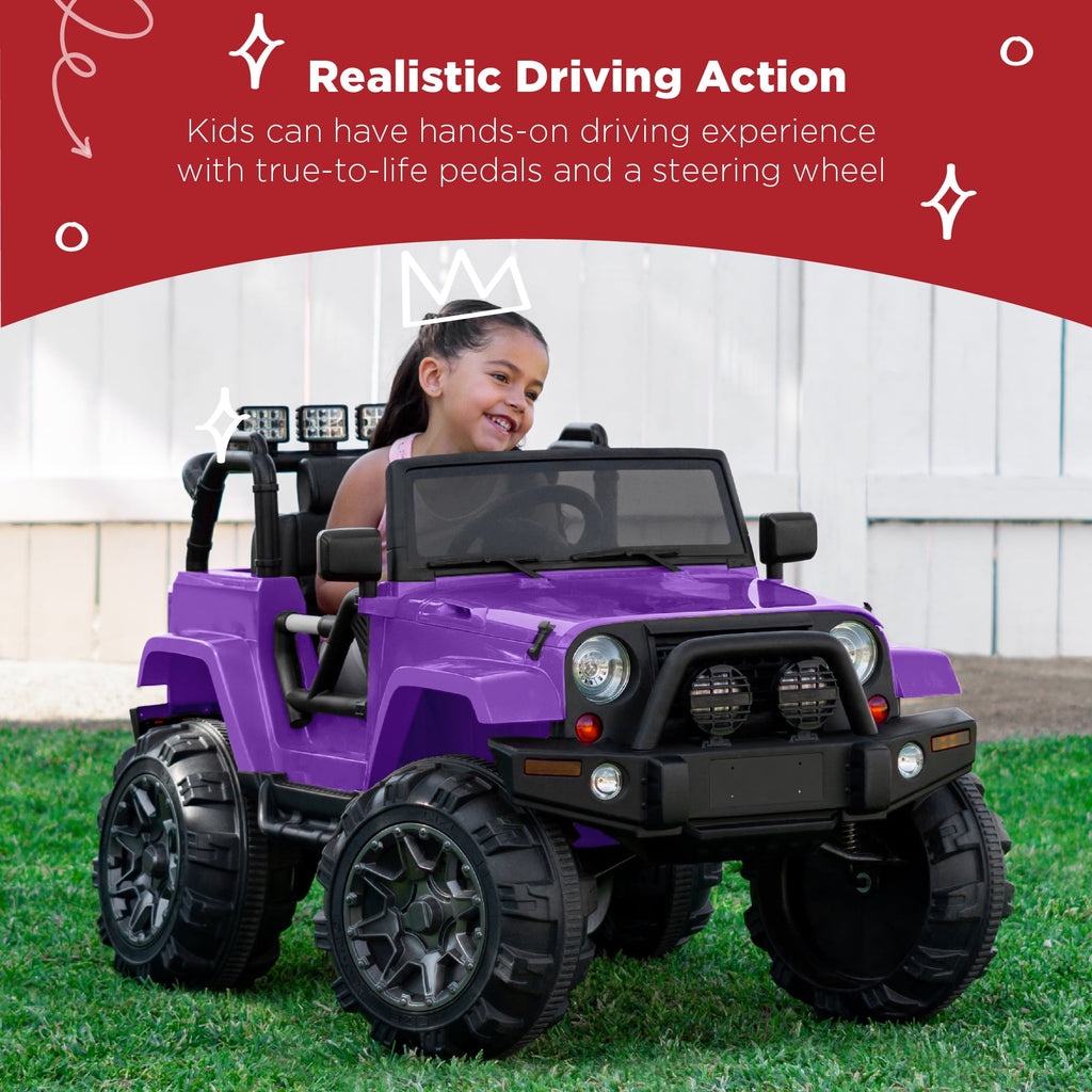 Best Choice Products Kids 24V 2-Seater Electric Ride-On Car Truck w/ Parent Control, Bluetooth, LED Lights - Red