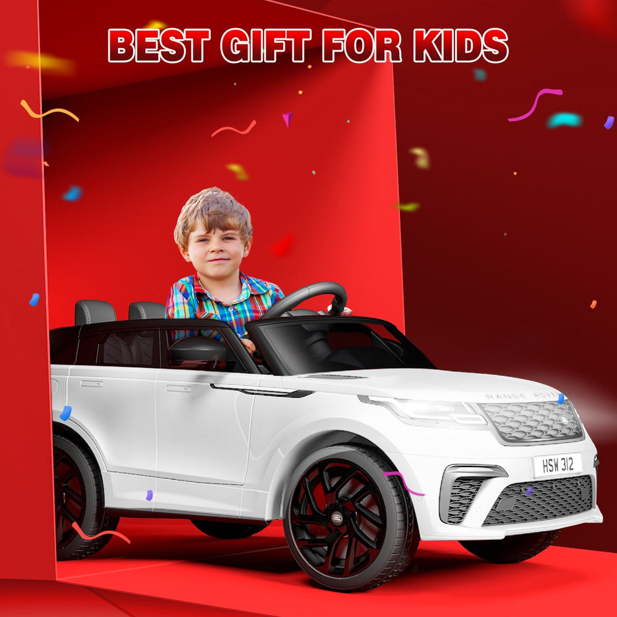 Licensed Land Rover 12V Kids Ride-On Electric Car – Remote Control, MP3, Rocking Mode, Pull Rod, Battery Powered Vehicle for Ages 4-8 – Toy Gift for Boys & Girls, Black
