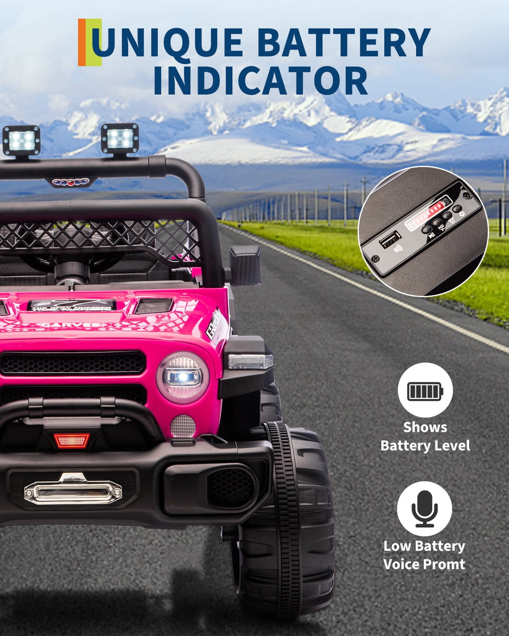 12V Kids Ride-On Truck – Dual 550W Motors, Remote Control, 3-Speed up to 6MPH, Spring Suspension, LED Lights, Music, Safety Belt, Storage – Electric Toy Car for Kids Ages 2-8 – Black
