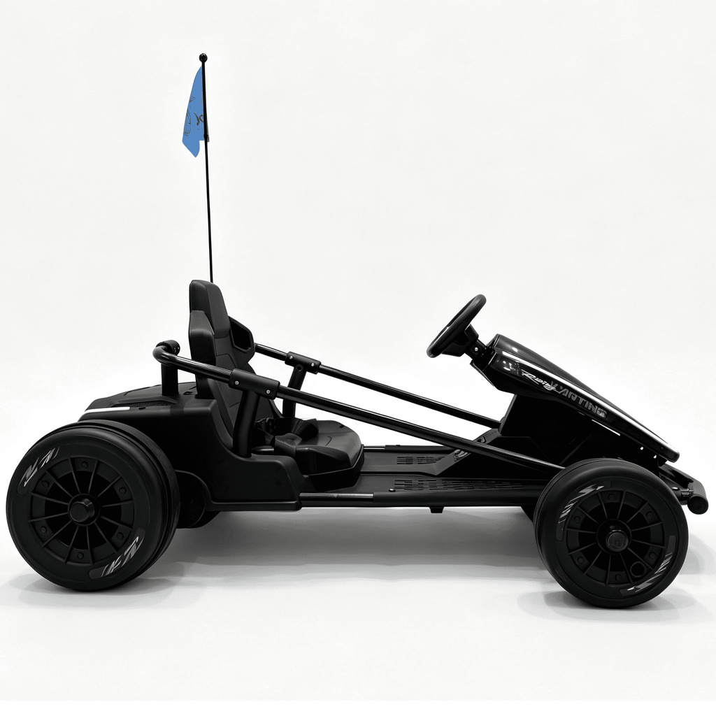 Sunnyfree 24 Volt Ride on Toys for Kids, 14Ah Electric Go Kart with Remote Control, 5–10 MPH, Drift Function, 2×200W Motors, Bluetooth Music, LED Lights, Seat Belt, Blue