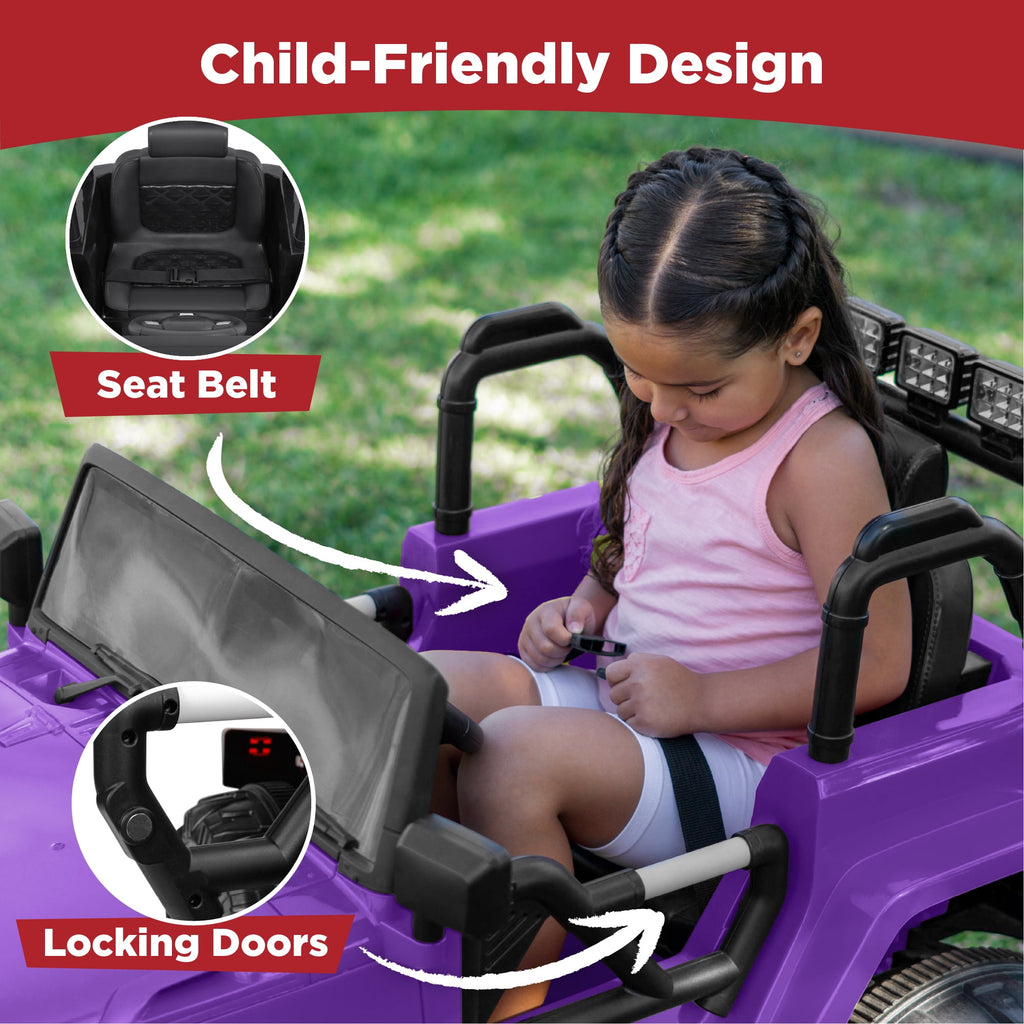 Best Choice Products Kids 24V 2-Seater Electric Ride-On Car Truck w/ Parent Control, Bluetooth, LED Lights - Red