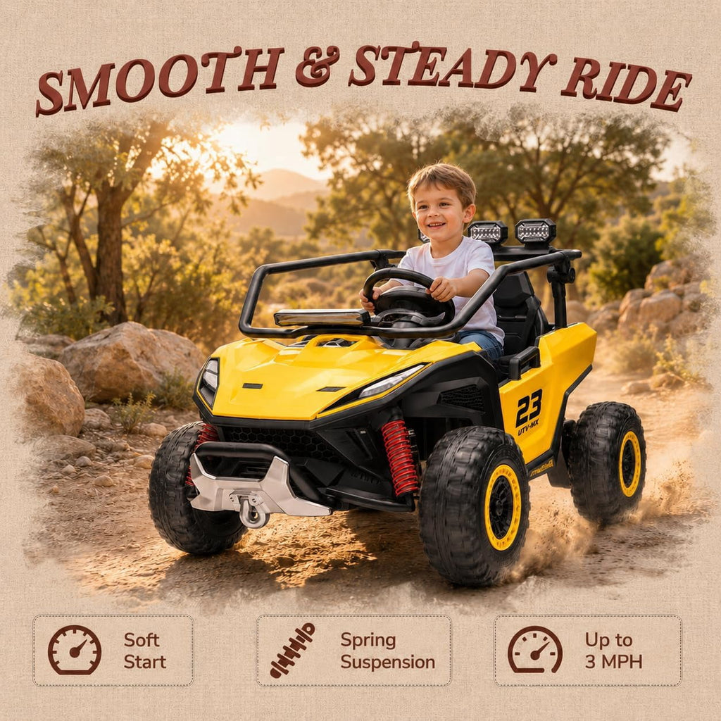 12V 2-Seater Electric UTV Ride-On Car, 4WD, Dual 40W Motors, 2.4G Parent Remote, 12V 7Ah Battery, 110 Lb Capacity,Green