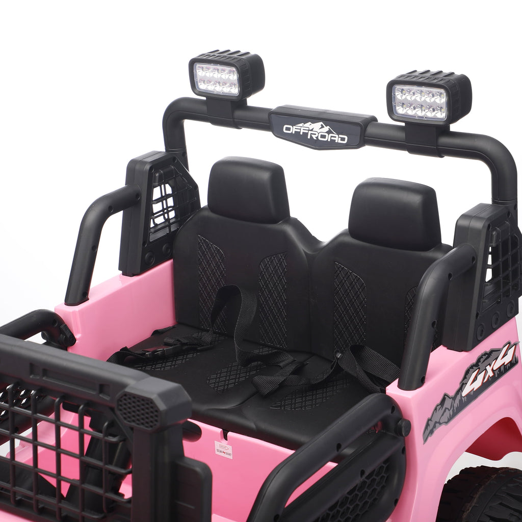 Funride 24V 2 Seater Ride On Toys with Remote Control, Kids Ride on Truck Car 800W Moter Power 4-Wheeler Suspension, 3 Speeds, Bluetooth Music, Pink