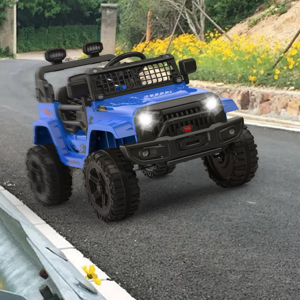 12V Kids Electric Ride-On Truck – Parental Remote Control, Seasonal Suspension, LED Lights, Wireless Connection, 2 Speeds, Standard Test Method Certified, Off-Road Toy Car