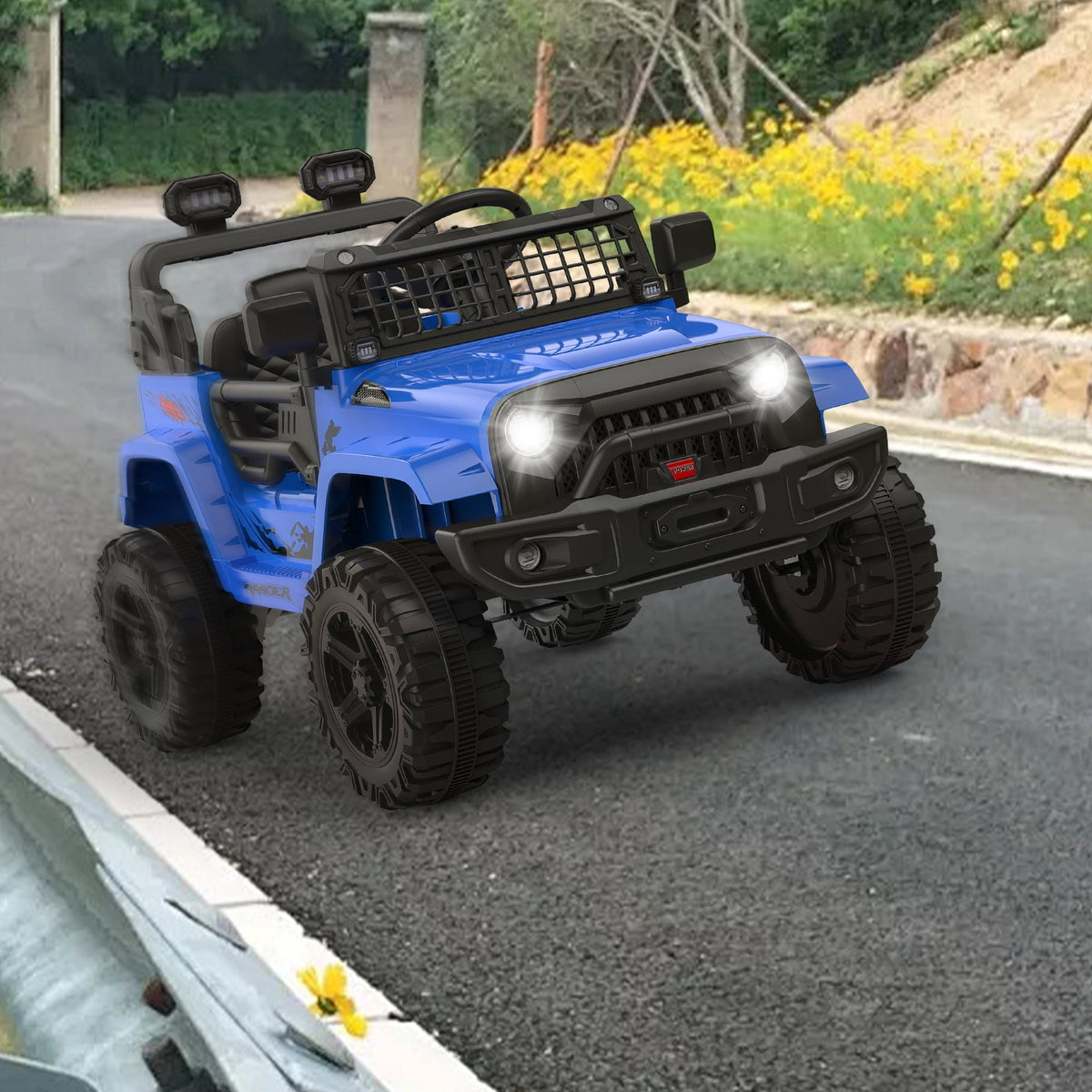 12V Kids Electric Ride-On Truck – Parental Remote Control, Seasonal Suspension, LED Lights, Wireless Connection, 2 Speeds, Standard Test Method Certified, Off-Road Toy Car