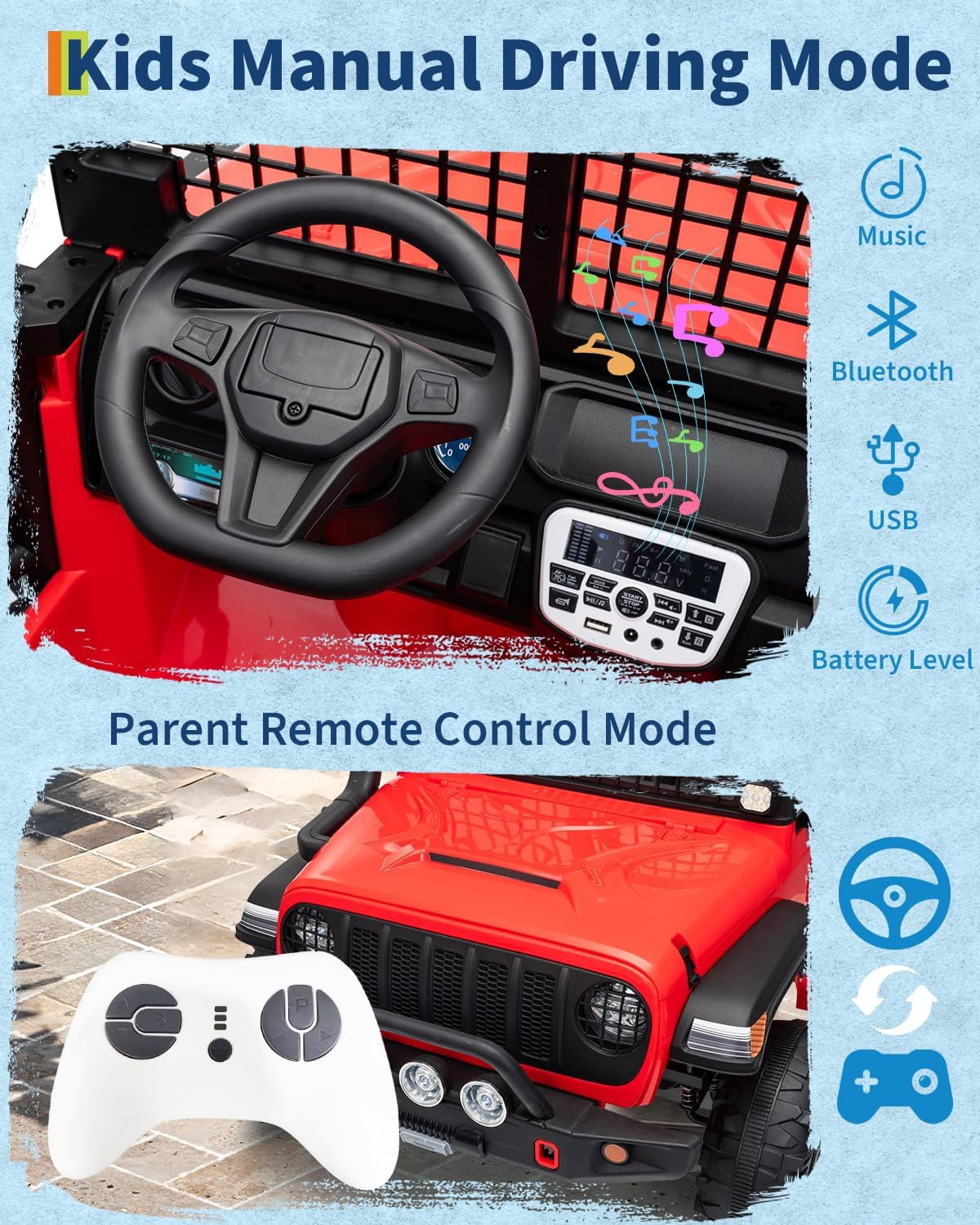 24V 2-Seater Electric Ride-On Car, 2x200W Motors, Parent Remote Control, 4-Wheel Shock Absorbers, 1.8-4 MPH, Bluetooth, LED Lights, 132 Lbs