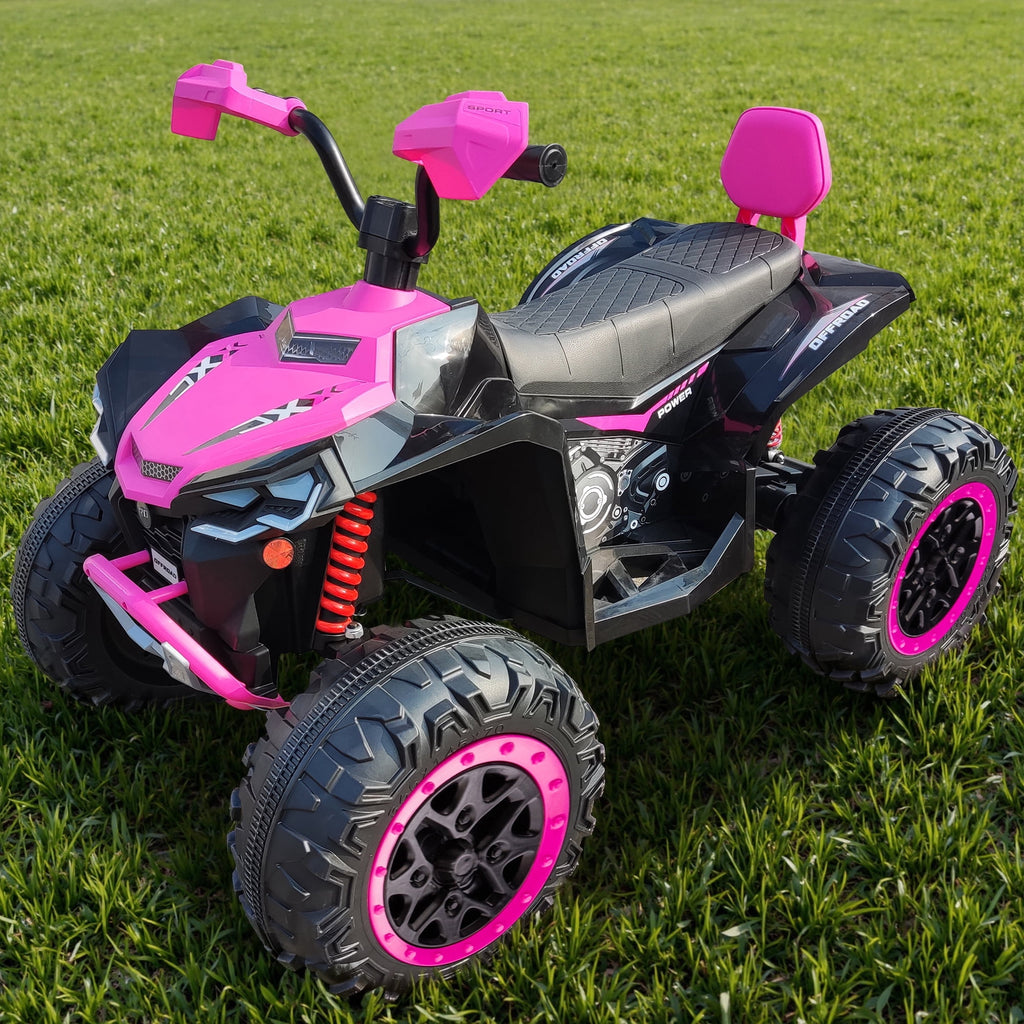 24V 2 Seater 4WD Ride on Toys ATV for Kids 4*200W 4-Wheeler Quad w/ MP3 LED Lights Music, Green