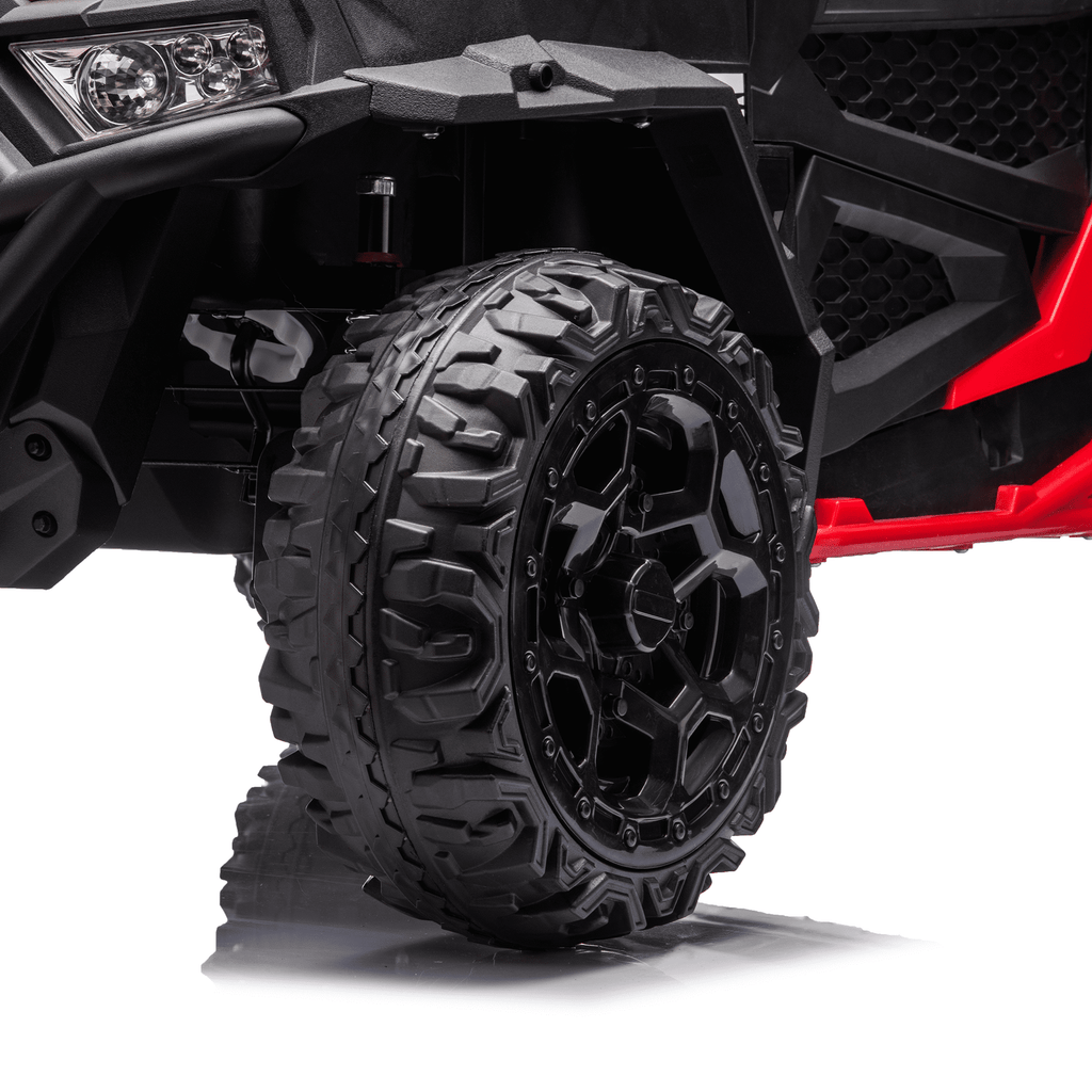 Sunnyfree 24 Volt Ride on Toys for Kids, 4WD 2 Seater Electric UTV Ride on Car with 800W Powerful Motors, Remote Control, Power Car Wheels, Four-Wheel Suspension, Bluetooth Music, LED Lights, Black