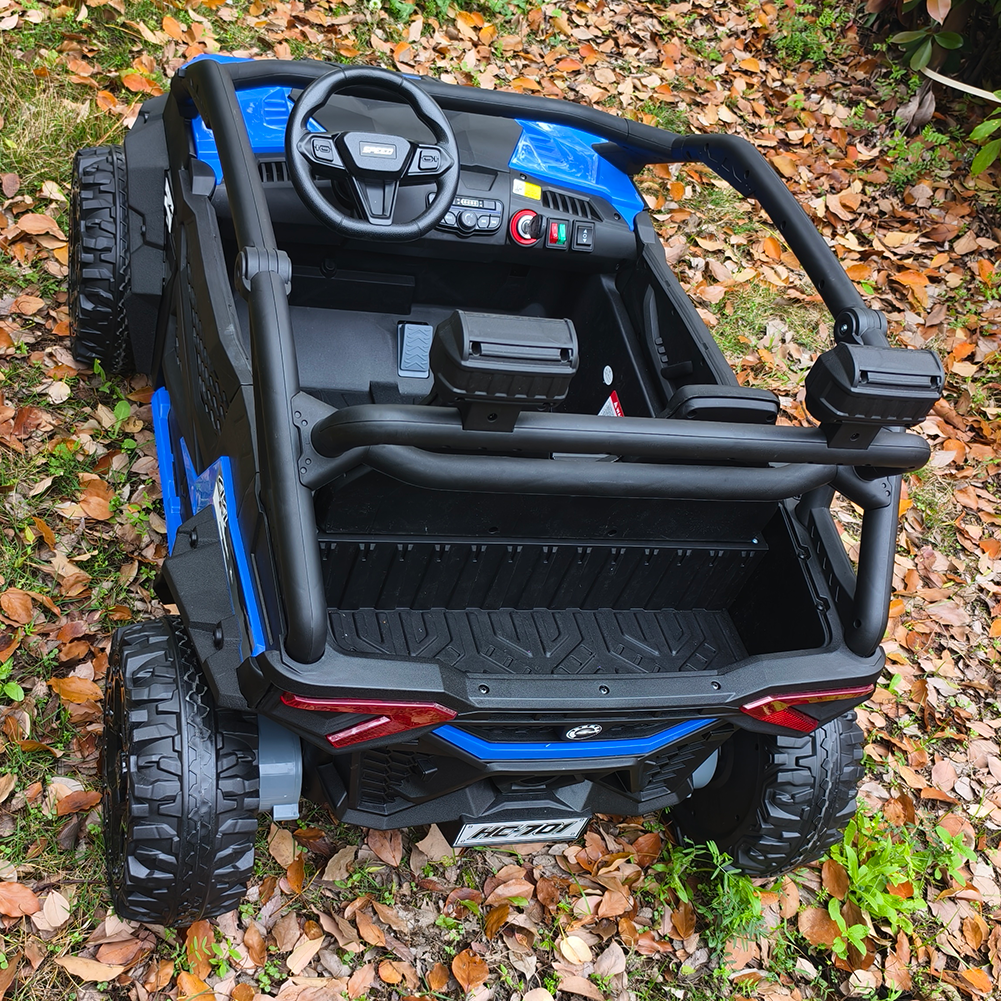 Sunnyfree 24 Volt Ride on Toys for Kids, 4WD 2 Seater Electric UTV Ride on Car with 800W Powerful Motors, Remote Control, Power Car Wheels, Four-Wheel Suspension, Bluetooth Music, LED Lights, Black