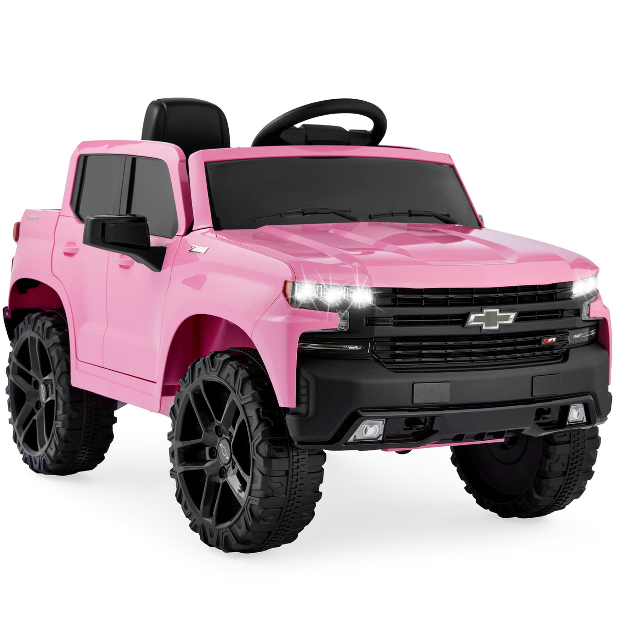 Best Choice Products 12V 2.5 MPH Licensed Chevrolet Silverado Ride On Truck Car Toy w/ Parent Remote Control - Pink