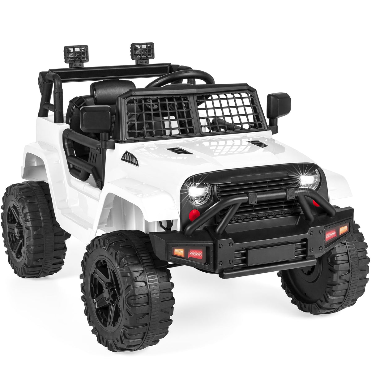 Best Choice Products 12V Kids Ride On Truck Car w/ Parent Remote Control, Spring Suspension, LED Lights - Hot Pink