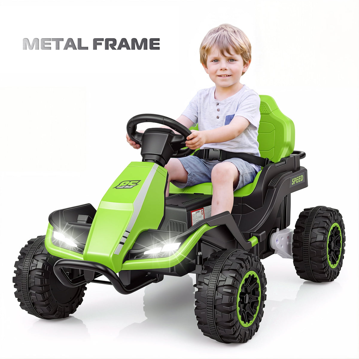 Farmdex 24 Volt Ride on Toys with Remote Control, 7AH Battery Ride on Cars, 4 Wheeler Quad ATV, Electric Car for Kids w/ Bluetooth, Music, Battery Display, LED Light Control, 5 MPH, Red