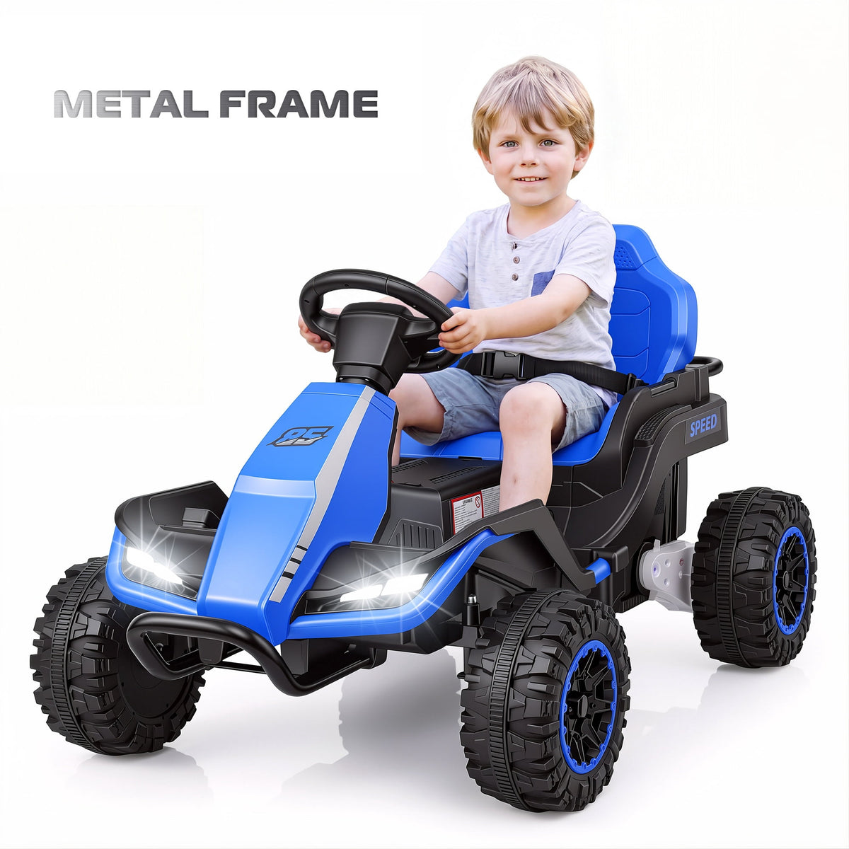 Farmdex 24 Volt Ride on Toys with Remote Control, 7AH Battery Ride on Cars, 4 Wheeler Quad ATV, Electric Car for Kids w/ Bluetooth, Music, Battery Display, LED Light Control, 5 MPH, Red