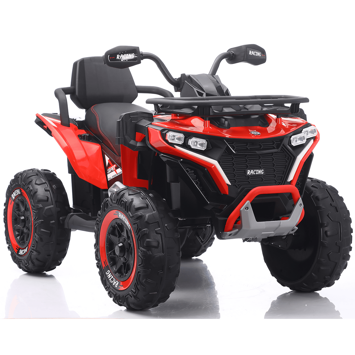 Funride 24 Volt Ride on Toys with Remote Control, Oversized ATV for Kids, 2-Seater 4 Wheeler for Toddlers, Power Car Wheels with Music, Bluetooth, Headlights, EVA Tires, Pink