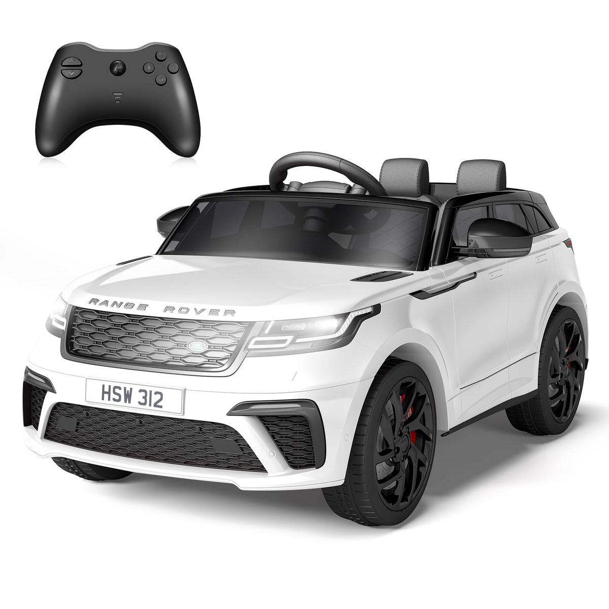 Licensed Land Rover 12V Kids Ride-On Electric Car – Remote Control, MP3, Rocking Mode, Pull Rod, Battery Powered Vehicle for Ages 4-8 – Toy Gift for Boys & Girls, Black