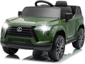 Officially Licensed Lexus GX550 12V Electric Ride-On Car with Parent Remote Control, Dual Motors, 4-Wheel Suspension, LED Lights, Music & Stories, Lockable Doors, Seat Belt, Ages 3-8,Green