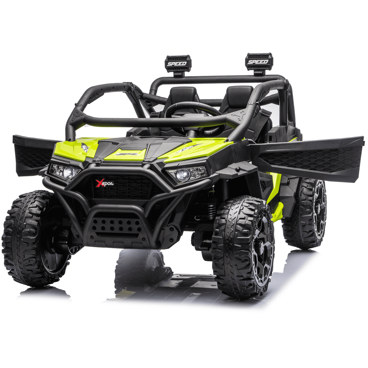 Sunnyfree 24 Volt Ride on Toys for Kids, 4WD 2 Seater Electric UTV Ride on Car with 800W Powerful Motors, Remote Control, Power Car Wheels, Four-Wheel Suspension, Bluetooth Music, LED Lights, Black
