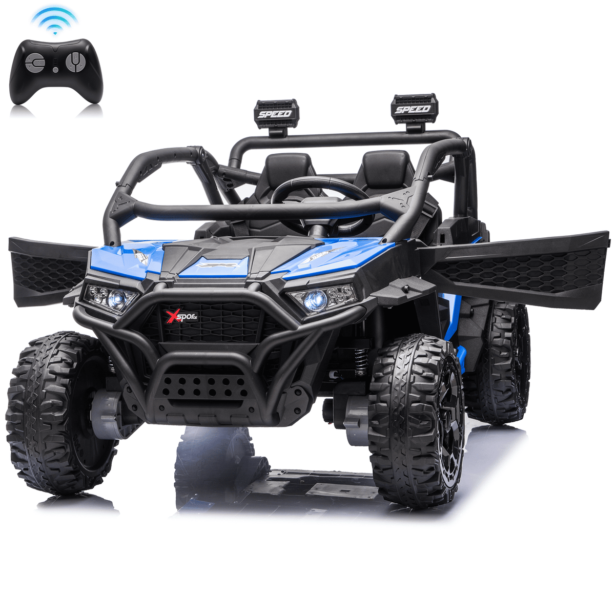 Sunnyfree 24 Volt Ride on Toys for Kids, 4WD 2 Seater Electric UTV Ride on Car with 800W Powerful Motors, Remote Control, Power Car Wheels, Four-Wheel Suspension, Bluetooth Music, LED Lights, Black
