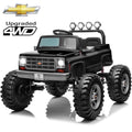 Sunnyfree Upgraded 4WD Chevrolet Cheyenne 24 Volt Ride on Toys, Electric Car for Kids, Power Truck Wheels with Remote, Bluetooth, USB, LED Lights, Black