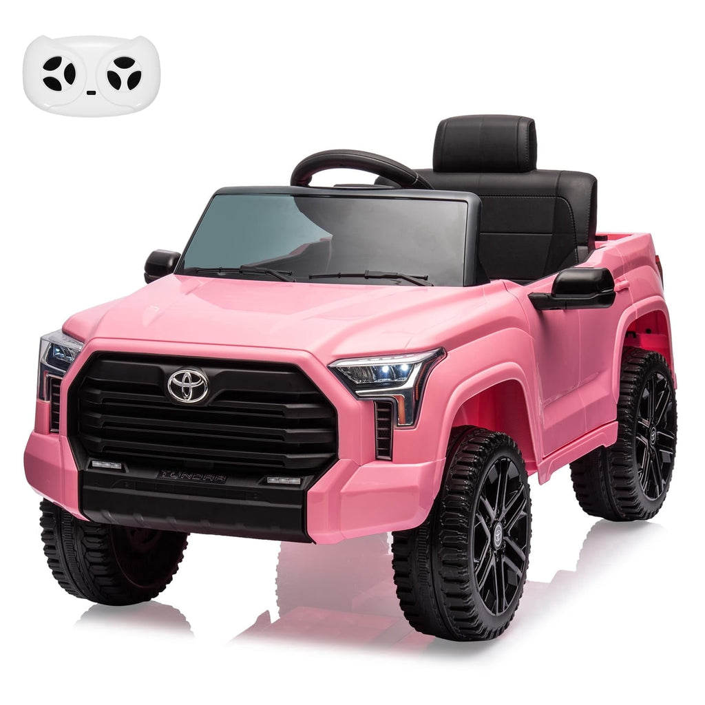 TROPOW Kids Cars Electric Ride On,12V Ride on Car for Kids,Licensed Toyota Ride on Truck,Battery Powered Electric Car with Remote Control,MP3,LED Lights,Suspension System,Double Doors,Pink