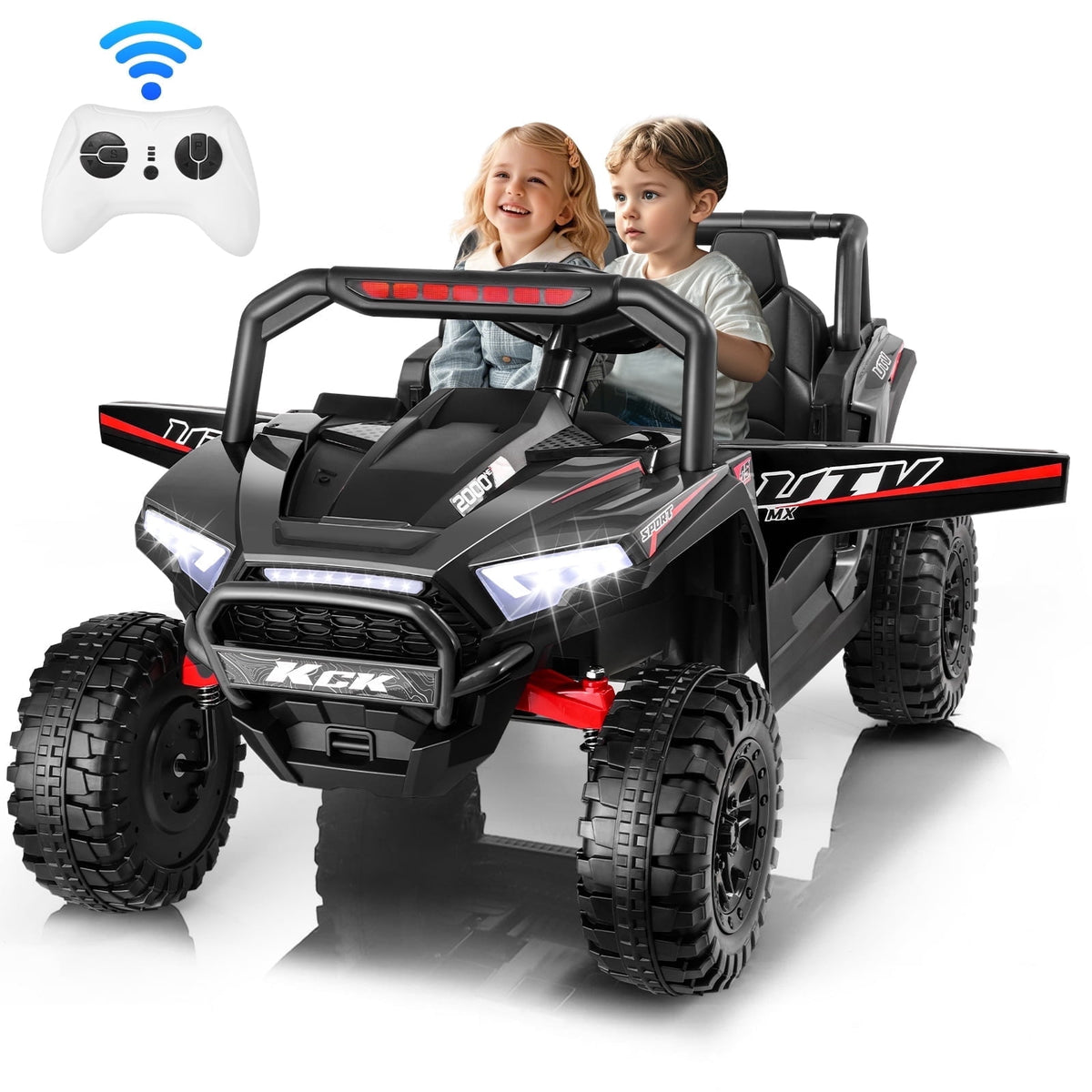 VIBESPARK 24 Volt Ride on Toys, 400W Electric Car for Kids, 2-Seater Ride on Cars w/ Battery Display, Spring Suspension, Bluetooth, LED Lights, Storage Box, Light Switch, Pink