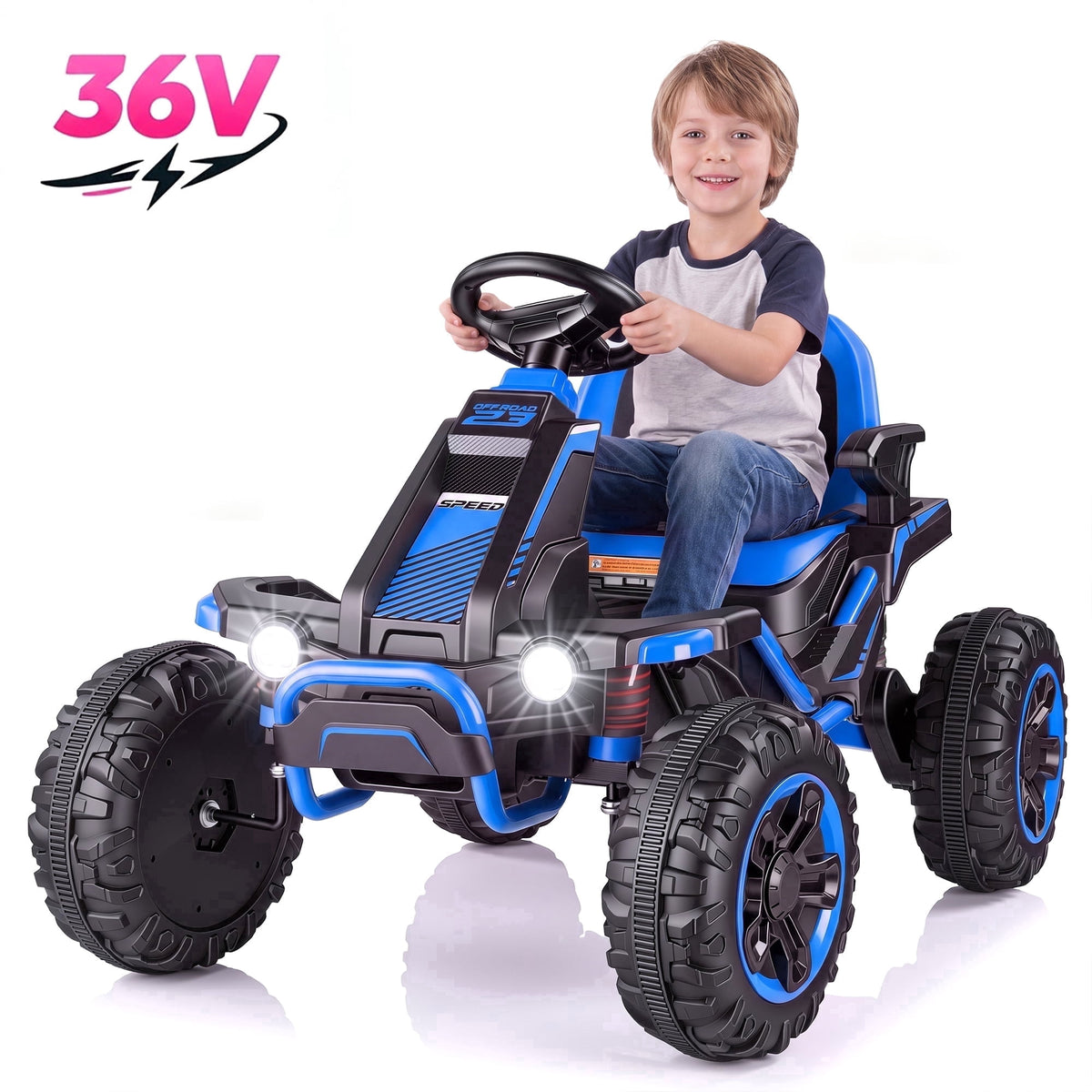 Funcid 36V Ride on Car for Kids, 4 Wheeler Electric Car with 600W Motors, Ride on Toy for Big Kids, Electric ATV with Spring Suspension, Bluetooth, Music, LED Lights, Pink