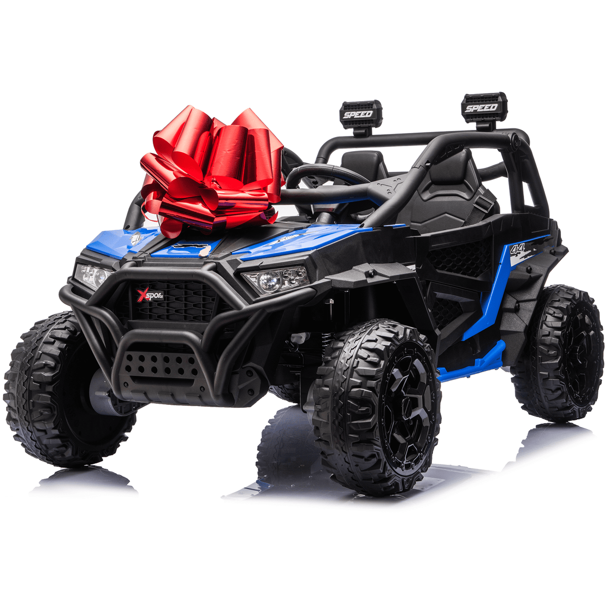 Zukpow 24V Ride Ons for Kids, 2 Seater Electric Car with Remote Control, 4x200W Motors, Power Car Wheels Ride on Toys UTV with Bluetooth Music, USB, Slow Start, LED Lights, Rear Storage Box, Black