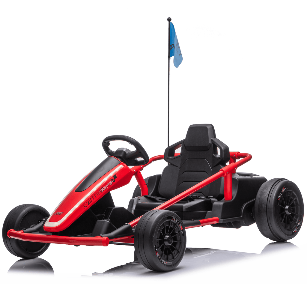 Sunnyfree 24 Volt Ride on Toys for Kids, 14Ah Electric Go Kart with Remote Control, 5–10 MPH, Drift Function, 2×200W Motors, Bluetooth Music, LED Lights, Seat Belt, Black