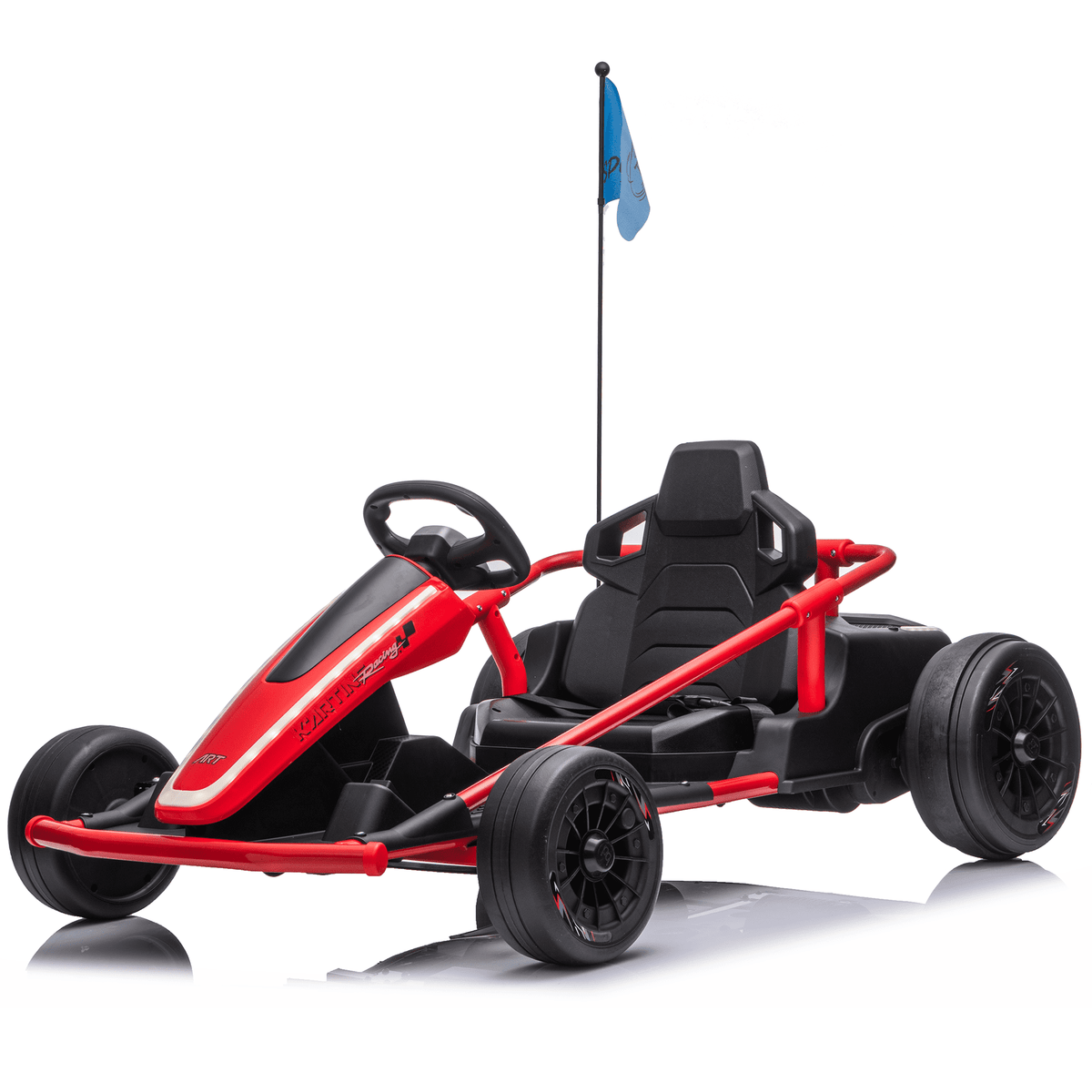 Sunnyfree 24 Volt Ride on Toys for Kids, 14Ah Electric Go Kart with Remote Control, 5–10 MPH, Drift Function, 2×200W Motors, Bluetooth Music, LED Lights, Seat Belt, Black