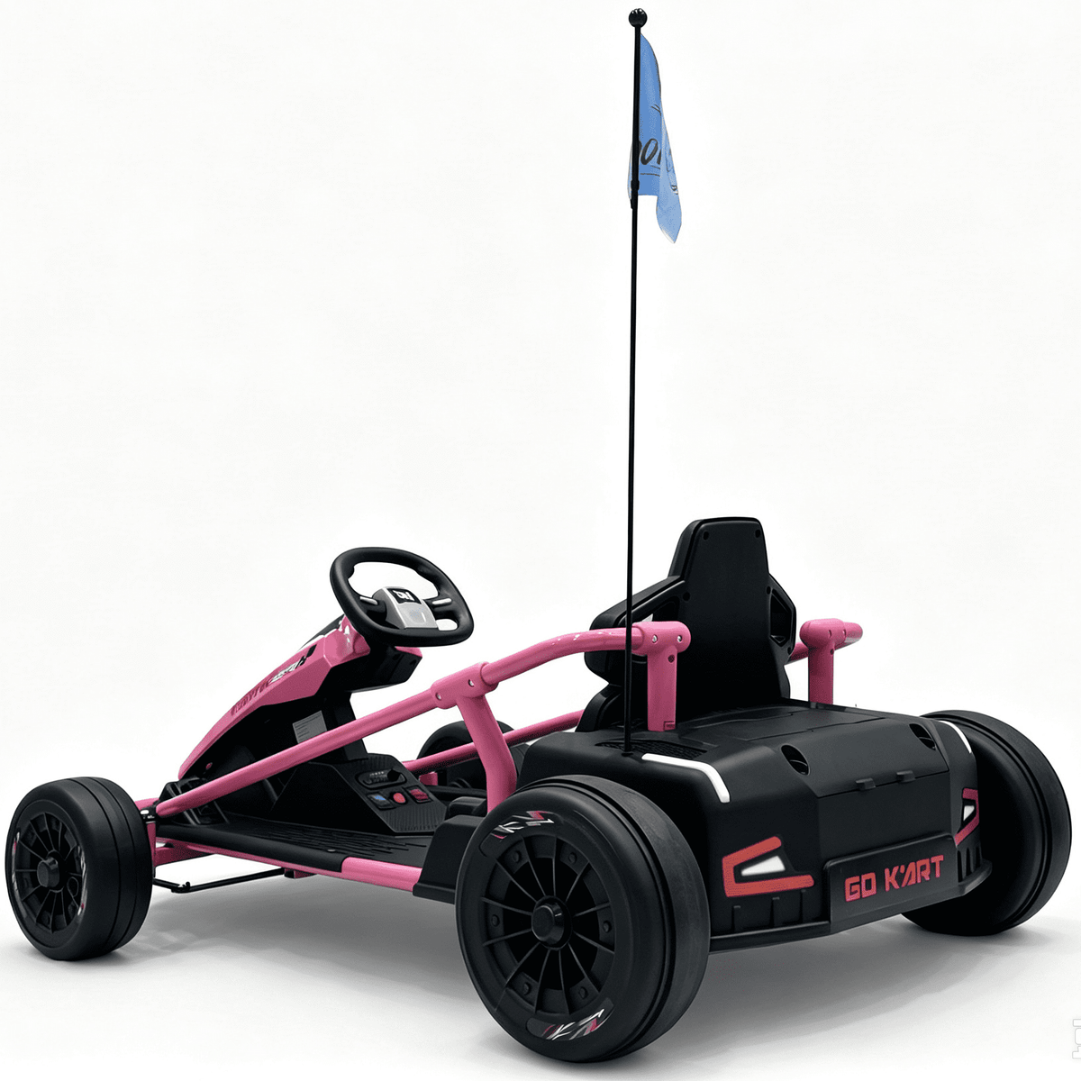 Sunnyfree 24 Volt Ride on Toys for Kids, 14Ah Electric Go Kart with Remote Control, 5–10 MPH, Drift Function, 2×200W Motors, Bluetooth Music, LED Lights, Seat Belt, Black