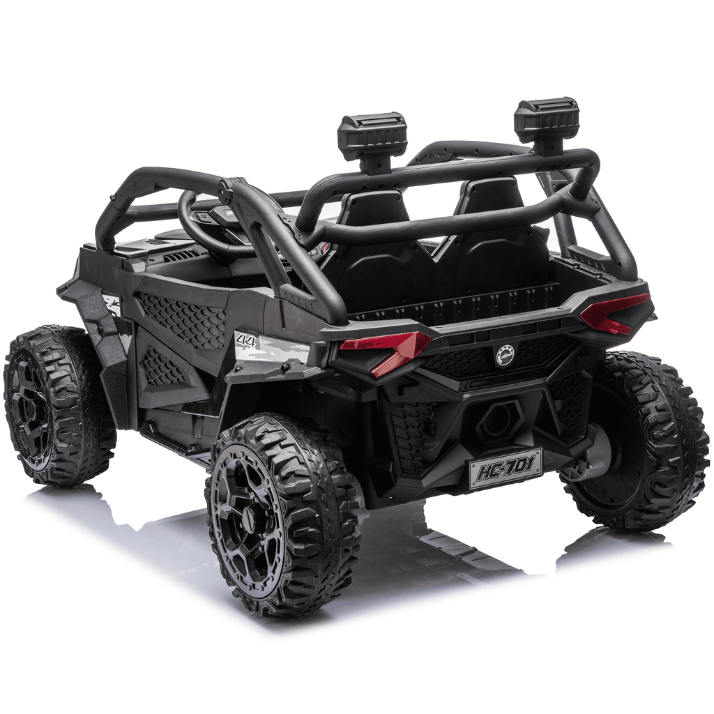 Sunnyfree 24 Volt Ride on Toys for Kids, 4WD 2 Seater Electric UTV Ride on Car with 800W Powerful Motors, Remote Control, Power Car Wheels, Four-Wheel Suspension, Bluetooth Music, LED Lights, Black