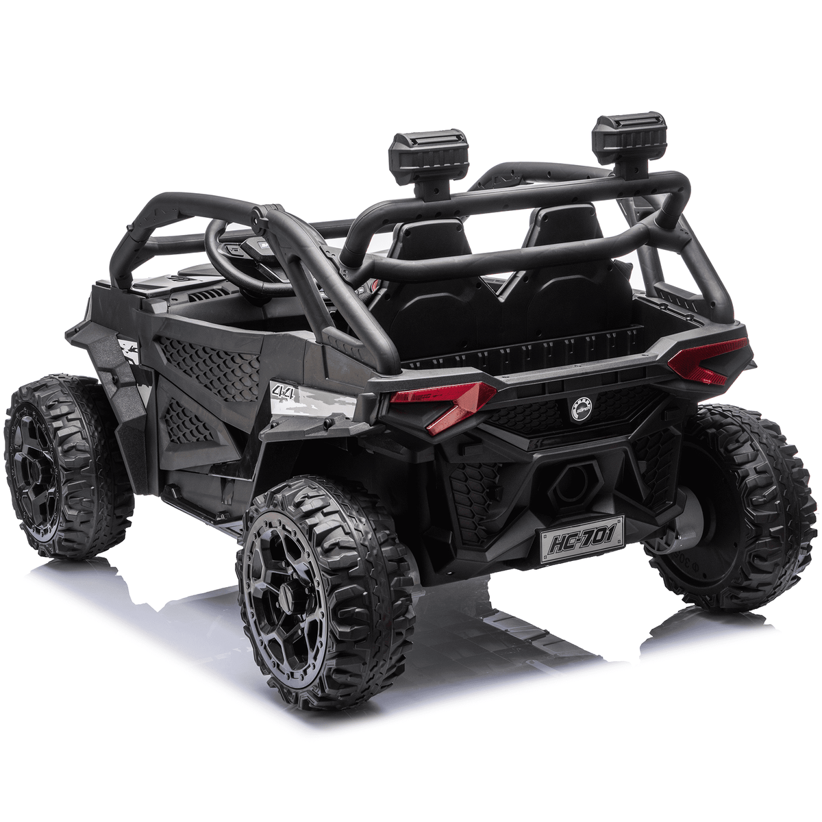 Sunnyfree 24 Volt Ride on Toys for Kids, 4WD 2 Seater Electric UTV Ride on Car with 800W Powerful Motors, Remote Control, Power Car Wheels, Four-Wheel Suspension, Bluetooth Music, LED Lights, Black