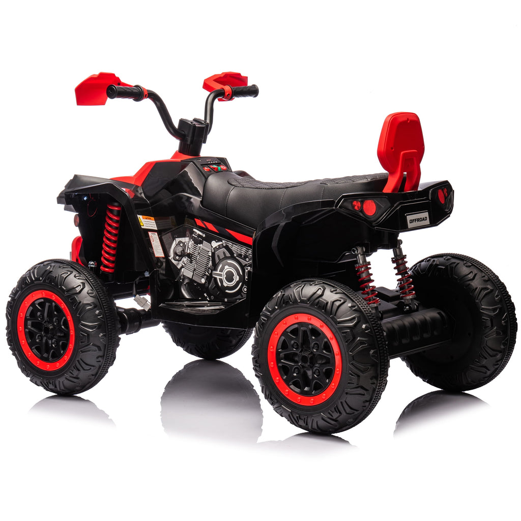 24V 2 Seater 4WD Ride on Toys ATV for Kids 4*200W 4-Wheeler Quad w/ MP3 LED Lights Music, Green