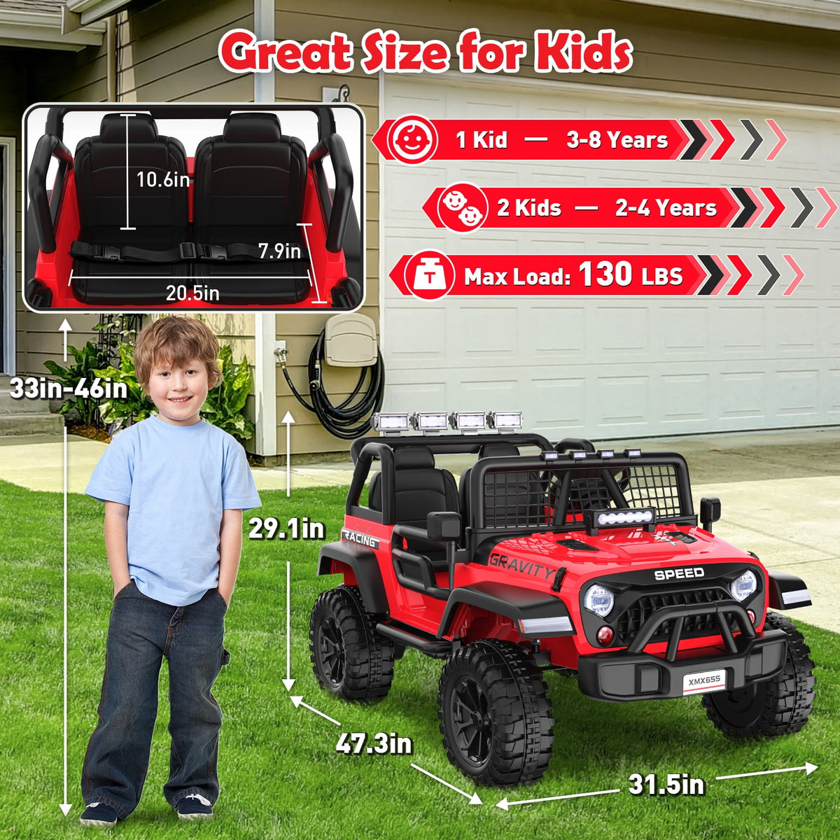 Funcid 24 Volt Ride on Toys with Remote Control, 400W 2-Seater Ride on Cars with Colored LED Lights & Battery Indicator, Electric Car for Kids w/ Bluetooth, Light Control, Volume Knob, Pink