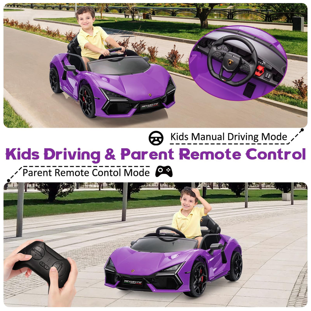 Towallmark 12V Ride On Car for Kids, Licensed Lamborghini Revuelto Electric Vehicle, Battery Powered Sports Car Toy for Boys & Girls,Kids Christmas Gifts