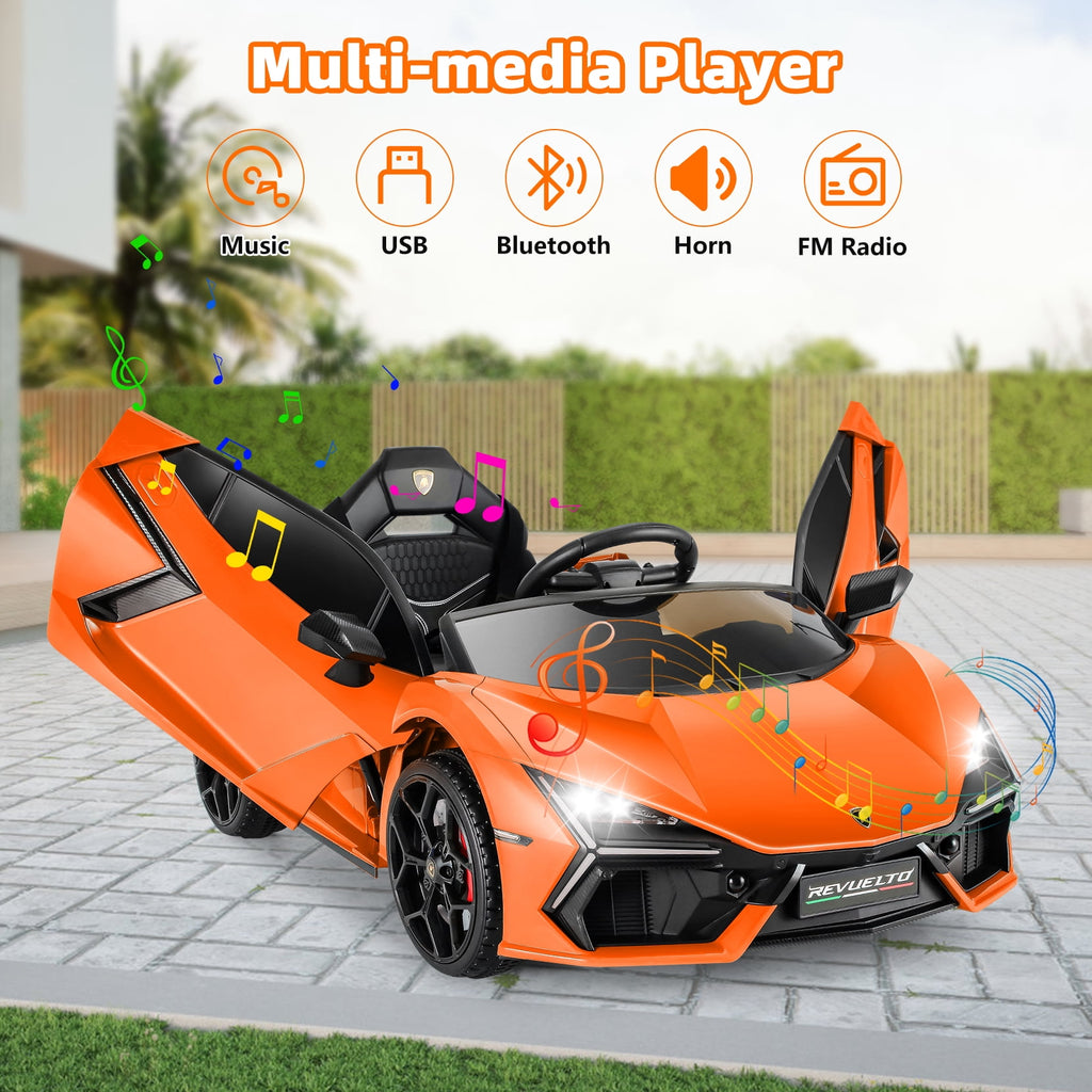 Funcid 24 Volt Ride on Cars, 2-Seater Ride on Toys with Remote Control, 400W Electric Car, Ride on UTV w/ Bluetooth, MP3, Suspension, Seat Belts, Volume Adjustment, Black