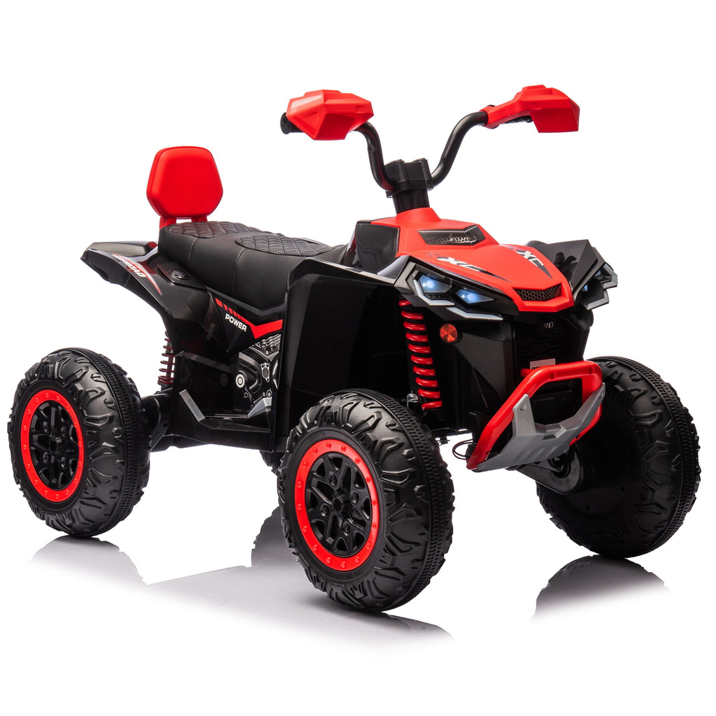 24V 2 Seater 4WD Ride on Toys ATV for Kids 4*200W 4-Wheeler Quad w/ MP3 LED Lights Music, Green