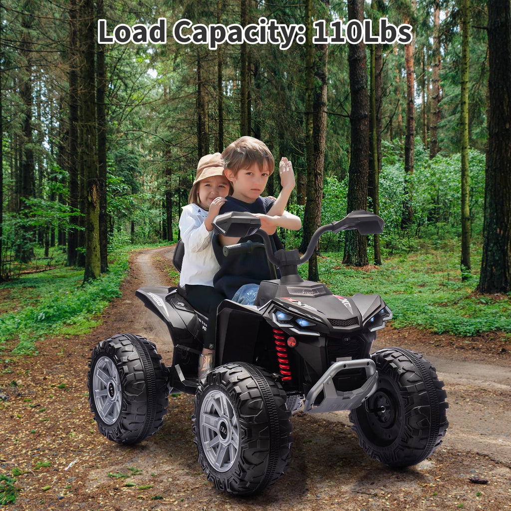 24V 2-Seater Kids Electric ATV Ride-On Toy – Dual 500W Motors, Parent Remote, wireless Audio, USB, LED Headlights, Spring Suspension, Music Player, urgent Brake, Ages 3–8, Pink