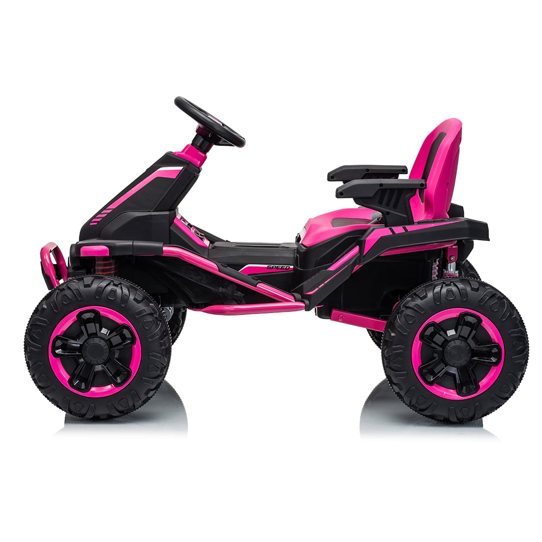 VIBESPARK 36V Ride on Toys for Big Kids Ages 6-12, 600W Ride on Cars up to 5.9 mph, Powerful 4 Wheeler Quad, Ride on ATV W/ Adjustable Seat, Ball-bearing Design, Power Display, Light Control, Blue