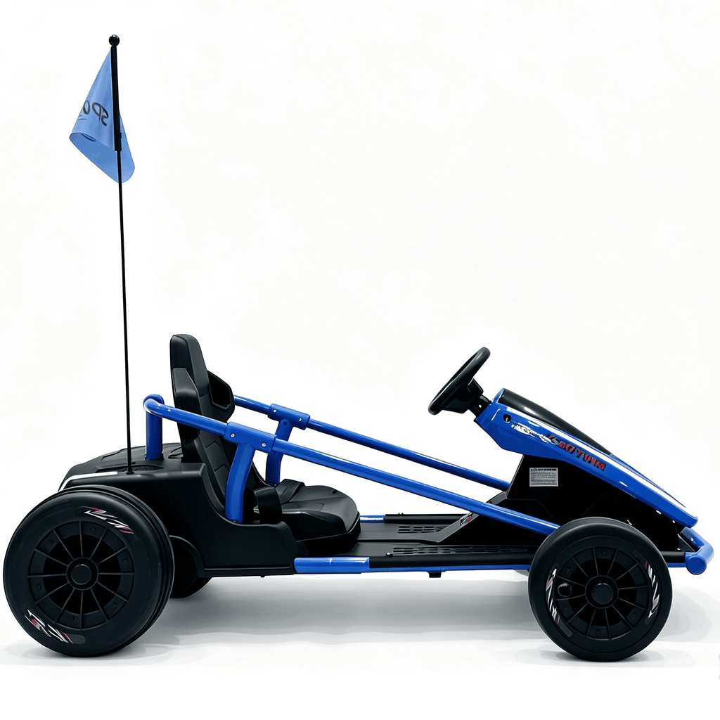 Sunnyfree 24 Volt Ride on Toys for Kids, 14Ah Electric Go Kart with Remote Control, 5–10 MPH, Drift Function, 2×200W Motors, Bluetooth Music, LED Lights, Seat Belt, Black