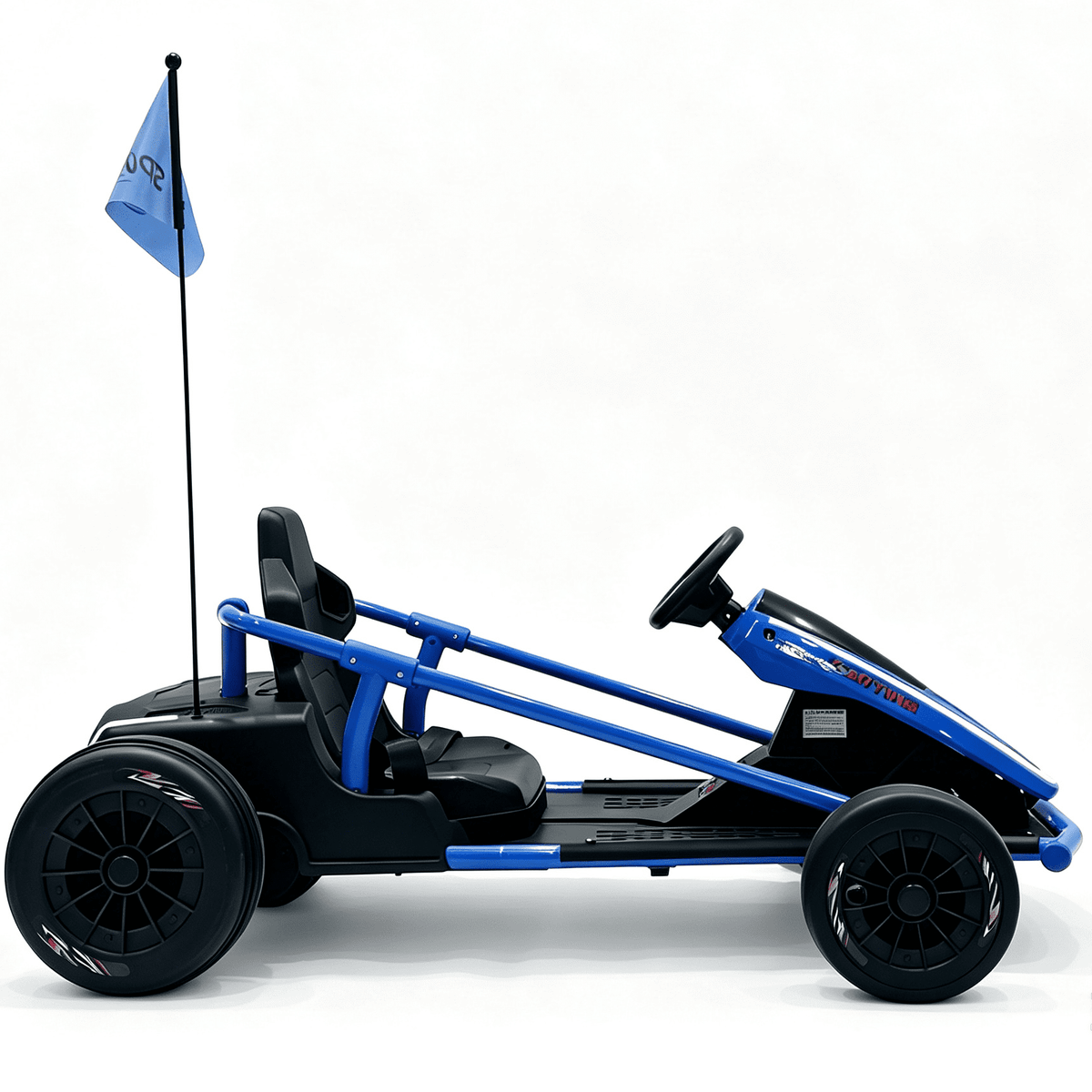 Sunnyfree 24 Volt Ride on Toys for Kids, 14Ah Electric Go Kart with Remote Control, 5–10 MPH, Drift Function, 2×200W Motors, Bluetooth Music, LED Lights, Seat Belt, Blue
