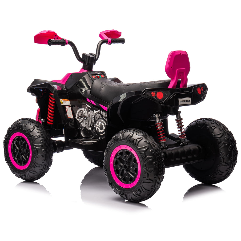 24V 2 Seater 4WD Ride on Toys ATV for Kids 4*200W 4-Wheeler Quad w/ MP3 LED Lights Music, Green
