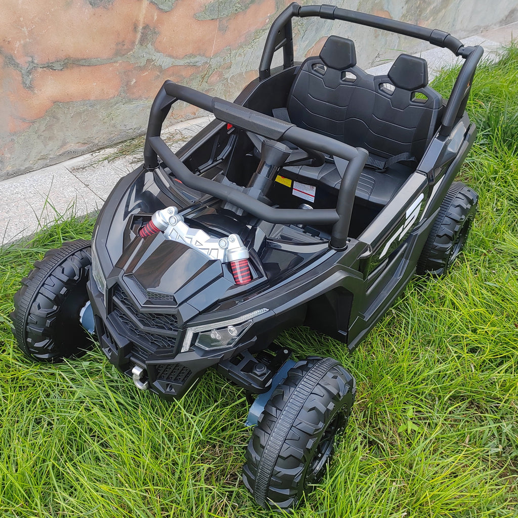 Sunnyfree 24 Volt Ride on Toys, 4WD Electric Car for Kids, Power Car Wheels with Remote Control, Bluetooth, Spring Suspension, LED Light, Pink