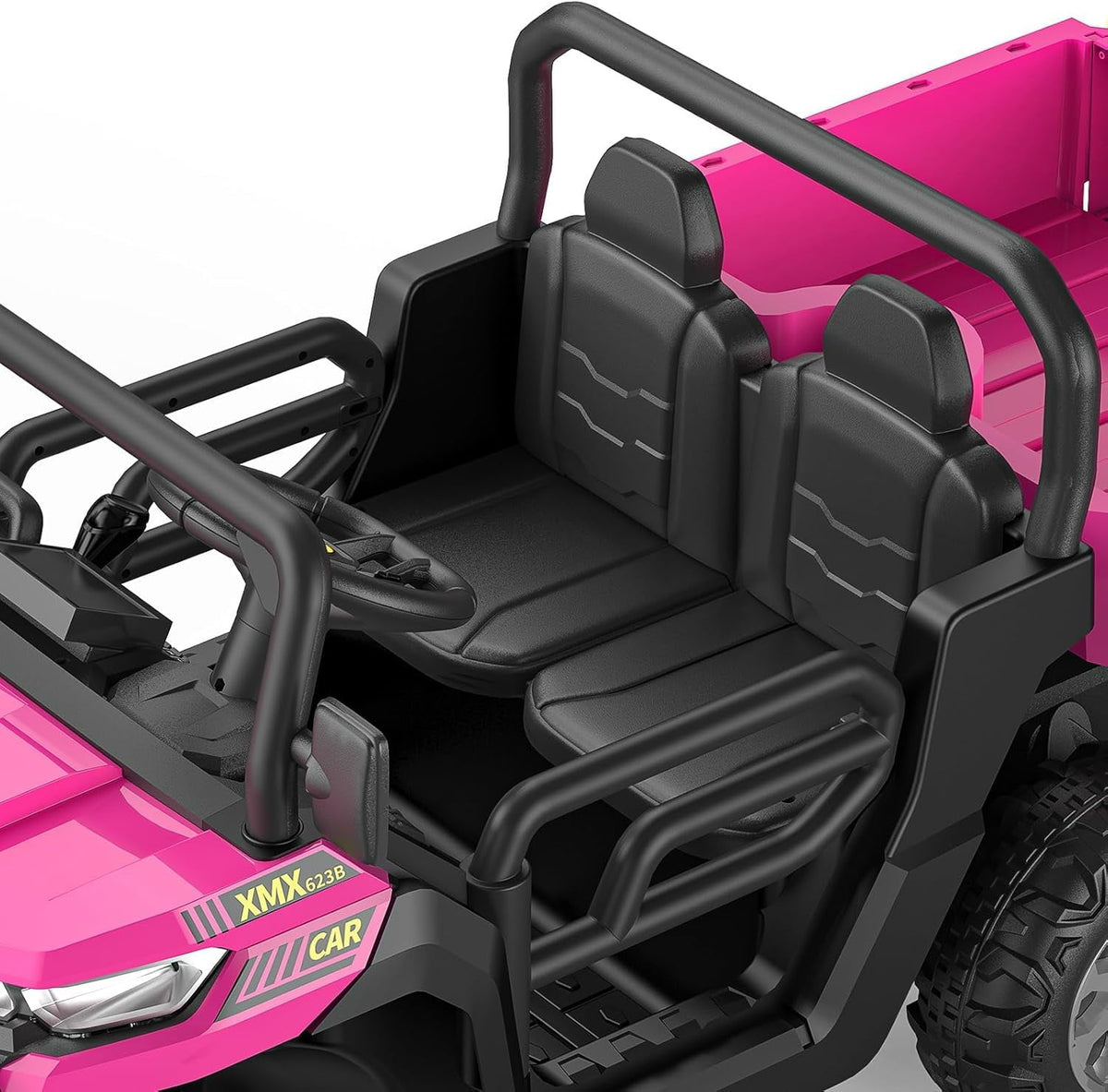 Ride On Dump Truck for Kids Ride On Car with Remote Control Electric UTV Vehicles with Electric Dump Bed, 4WD Power Ride-on 6 Wheels Ride On Toys for Boys Girls