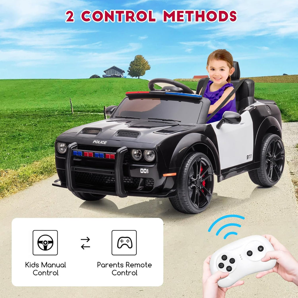 12V Electric Ride-On Car, 2x35W Motors, 7Ah Battery, 3-Speed, Parent Remote Control, Soft Start, Music, FM Radio, Safety Belt, 55 Lbs