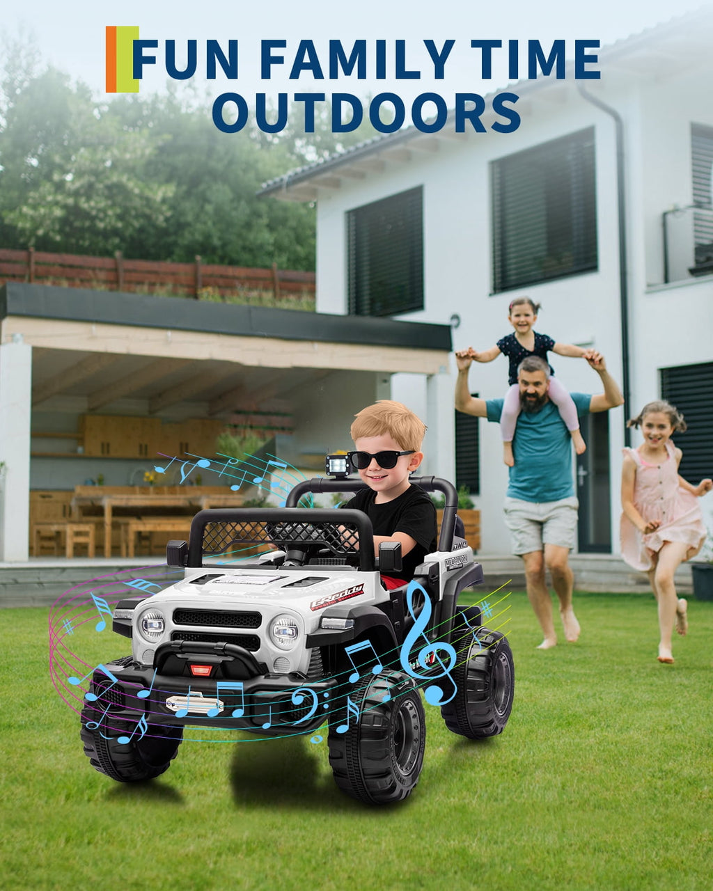 12V Kids Ride-On Truck – Dual 550W Motors, Remote Control, 3-Speed up to 6MPH, Spring Suspension, LED Lights, Music, Safety Belt, Storage – Electric Toy Car for Kids Ages 2-8 – Rose Red