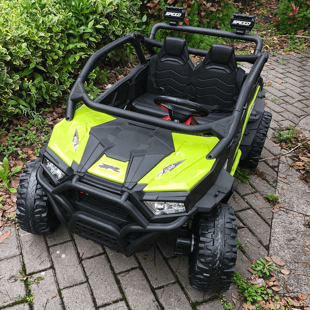 Sunnyfree 24 Volt Ride on Toys for Kids, 4WD 2 Seater Electric UTV Ride on Car with 800W Powerful Motors, Remote Control, Power Car Wheels, Four-Wheel Suspension, Bluetooth Music, LED Lights, Black