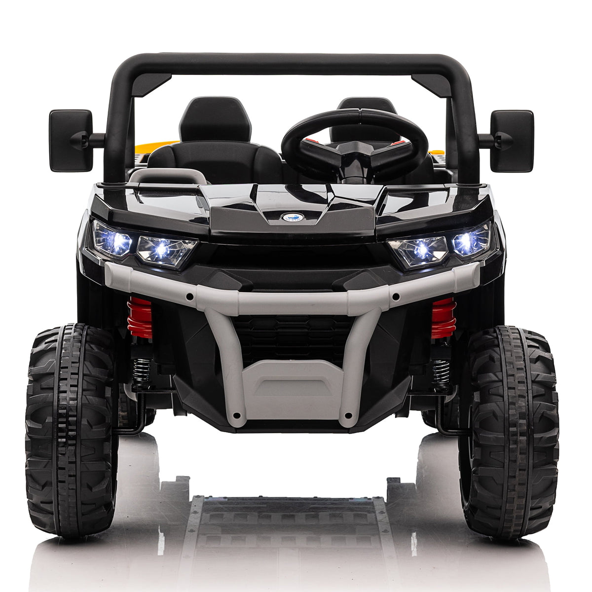 24V Ride on Dump Truck with Remote Control, 4WD Electric Car for Big Kids, 2 Seater 4*200W Motor Ride on Toy, Shovel, Music, Kids Gift, Black